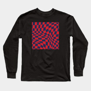 PSG Distorted Checkered Pattern Long Sleeve T-Shirt